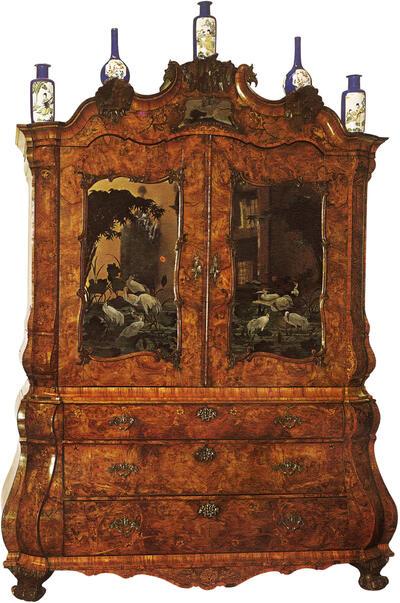 Spiegelkabinet met imitatie Chinese schilderingen, ca. 1750 