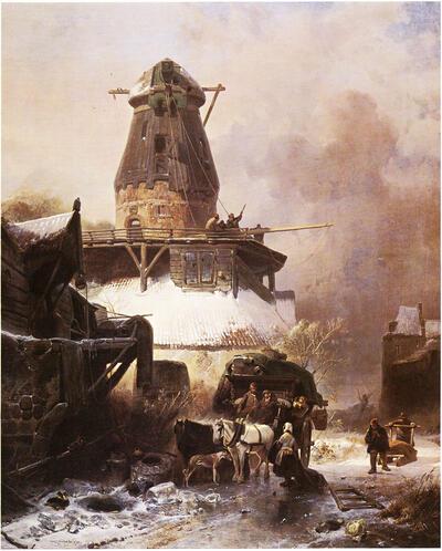 W. J. J. Nuyen, De oude molen in de winter, 1838. 