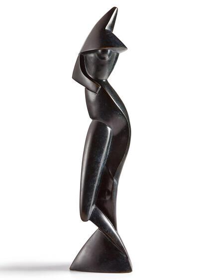 Alexander Archipenko, Figuur met driehoekig voetstuk, 1914