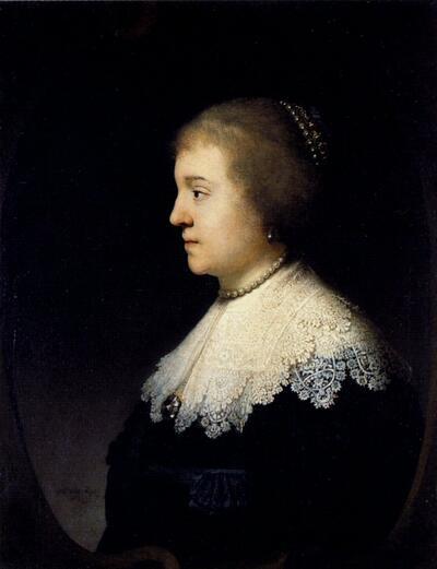 Rembrandt,  De vrouw van Frederik: Amalia van  Solms, 1632, 
