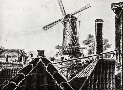D. Balthasar Joostzn., Molen op de vest, tekening, 1827
