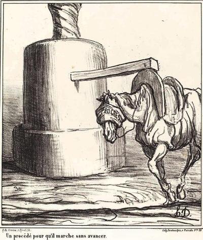 Honoré Daumier, Vooruitgang, litho voor Le Charivari, 1868. 