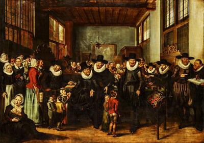 Werner van den Valckert,  Inschrijving van armen en wezen in het aalmoezeniershuis te Amsterdam,