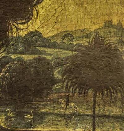 Hans Memling, Portret van  Jan de Candida?, detail