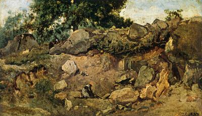 Jean-Baptiste Corot, Steengroeve te  Fontainebleau