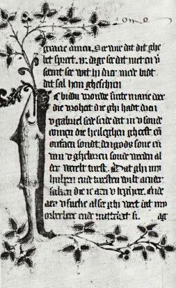 Versierde initiaal met vismotief, Noordelijke Nederlanden, 1433,