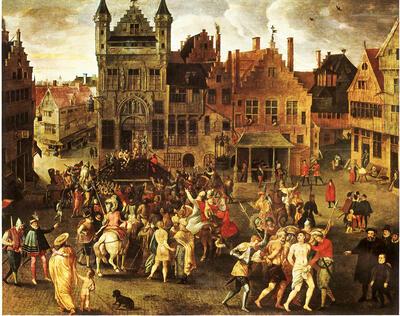 Gillis Mostaert,  Christus door Pilatus aan het volk getoond 