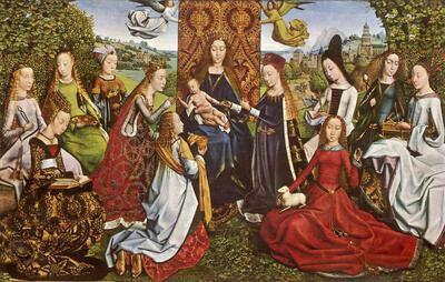 Meester van de legende  van de H. Lucia, O-L.-Vrouw met  vrouwelijke heiligen 