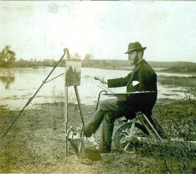 Aangepast Extra (historische foto) Emile Van Doren en zijn landschap