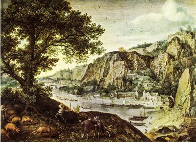 Lucas van Valckenborch, Gezicht op Hoei vanaf Ahin