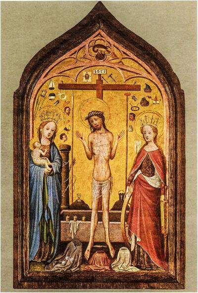 Meester van de Heilige Veronica, Genaamd Meister Wilhelm, De man van smarten tussen de H. Maagd en de H. Catharina