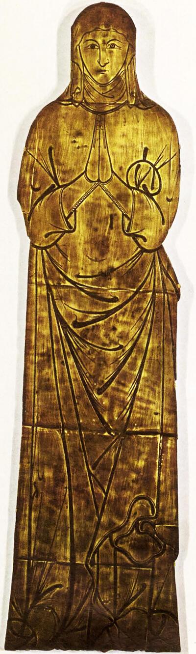 Onbekend Meester, Grafplaat van Margarete Sbrunen, 14de eeuw