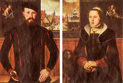 Pieter Pourbus, Portret van fan Fernaguut en portret van zijn echtgenote , 1551