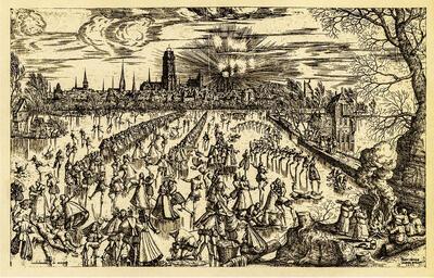 Pieter van der Borcht, Feest op het ijs bij Mechelen 