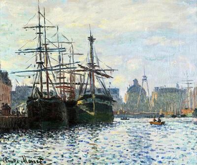 Claude Monet, Le Bassin du commerce au Havre, 1874 - COLLECTIE STAD LUIK, LA BOVERIE