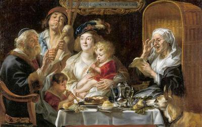 Jacob Jordaens, Soo d'oude songen, soo pepen de jonge 