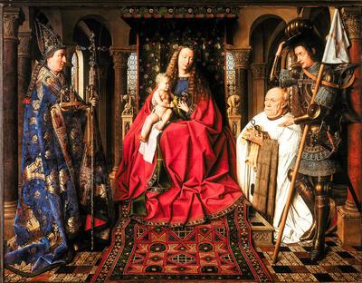 Jan van Eyck, Madonna met Kanunnik Joris van der Paele, 1436
