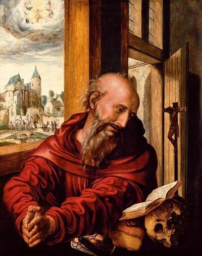 Jan van Hemessen en atelier, Helige Hiëronymus, ca. 1535-1540, Olie op paneel