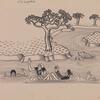 Gustave Van de Woestyne, illustratie bij bewerking van Van den Vos Reynaerde door Stijn Streuvels, pen in Oost-Indische inkt op papier, annotatie in potlood en kleurpotlood , 232 x 298 mm