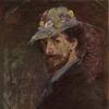 James Ensor, Ensor met de bloemenhoed, Olieverf op doek,
