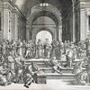 Bruegel, Giorgio Ghisi naar Rafaël, De School van Athene (naar het fresco in het Vaticaan), burijngravure op twee platen, Hiëronymus Cock, Antwerpen,