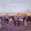 Théo Van Rysselberghe, Kamp voor Marrakech of Paardenmarkt in Marrakech, 1888, Doek,