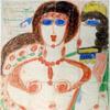 Aloise Corbaz, Zonder titel, kleurpotlood en pastel op papier, Art & marges