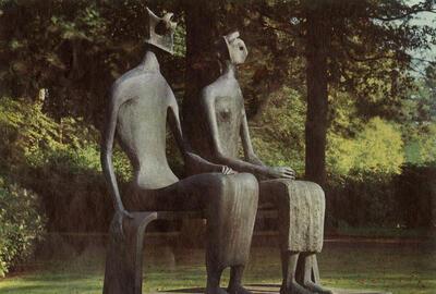 Henry Moore, Koning en Koningin, Beeldhouwwerk, brons, 