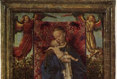 Jan van Eyck, De Madonna bij de fontein, Hout,