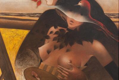 Maurice Musin, La fiancée du peintre, 100 x 110 cm