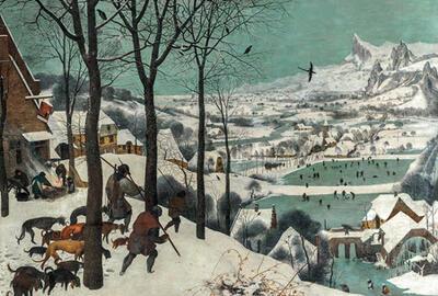 Pieter Bruegel de Oude, Jagers in de sneeuw (winter), 1565, olieverf op paneel, 117 x 162 cm, Kunsthistorisches Museum, Wenen