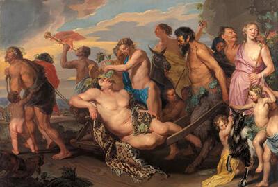 Michaelina Wautier - Triomf van Bacchus, Olieverf op doek, 270 x 354 cm, Wenen, Kunsthistorisches Museum, Gemäldegalerie, inv. nr. GG_3548