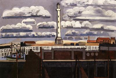 Jean Brusselmans, Vuurtoren te Oostende, 1936 , op doek,