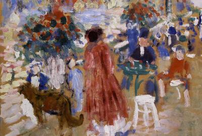 Rik Wouters, Terras, kruidtuin, Mechelen, 1907, olieverf op papier,