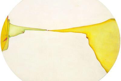 Huguette Caland, Nous deux, 1972. Oil on canvas, 67.9 x 77.5 cm. 