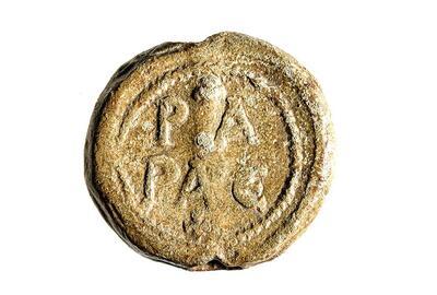 Zegel van paus Hadrianus I lood 792-795 n.Chr. Munsterbilzen 
