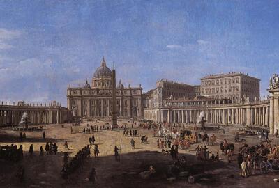 Gaspar Adriaensz-Van Wittel (ca 1652/56- 1736), Sint-Pietersplein in Rome.