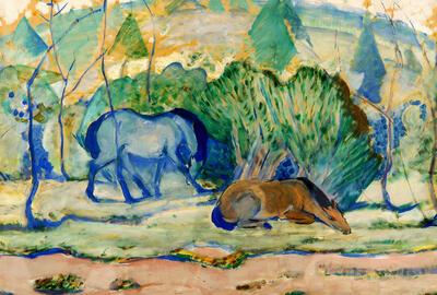 Franz Marc, Pferde auf der Weide, 