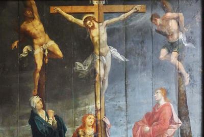 Golgotha, gedateerd 1608, Vlaamse School.