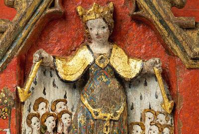 Ursulaschrijn, ca. 1400-ca.1415, gepolychromeerd hout, OCMW