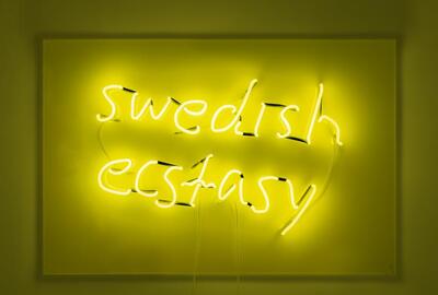 Daniel Youseff, neon writing 'Swedish Ecstasy', 2022