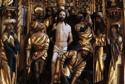 De Geseling van Christus, het Passieretabel van de Sint-­Dimpnakerk te Geel . Laat-gotiek