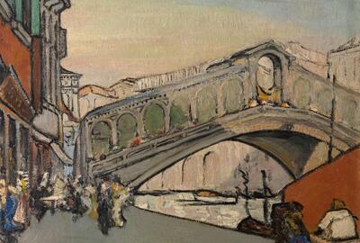 Jules Schmalzigaug, De Rialtobrug in Venetië, inv.nr. 2101, foto: Hugo Maertens, Collectie KMSKA - Vlaamse Gemeenschap (public domain) 