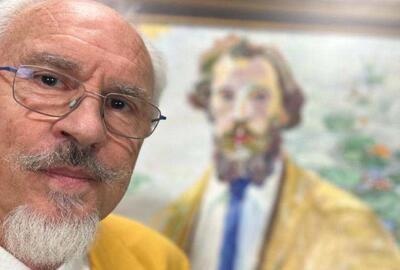 Verhalenvertelling door Mark Uytterhoeven bij het werk van Prosper De Troyer Zelfportret met palet uit 1917