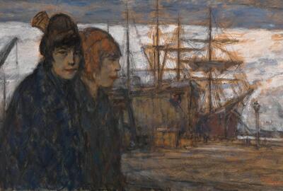 Eugeen Van Mieghem, Vrouwen aan de haven, Inv.nr. 1949, KMSKA - Collectie Vlaamse Gemeenschap