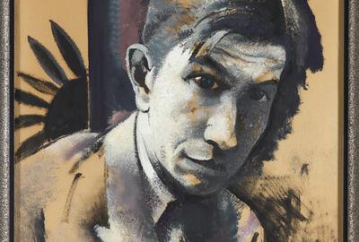 Floris Jespers. Portret van Paul van Ostaijen. Olie / doek. 1927.  