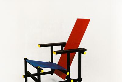 Gerrit Rietveld, Rood-blauwe stoel, ± 1918, Emiel Veranneman