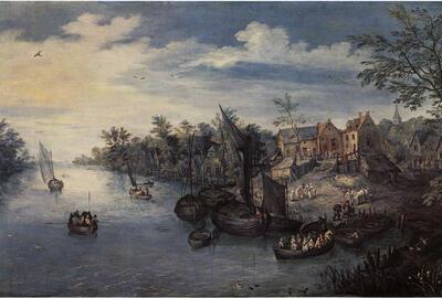 Jan Brueghel, Rivierlandschap, 1603
