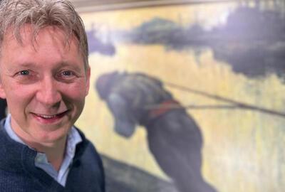 Verhaalvertelling door Helmut Lotti bij het werk De Bootslepers