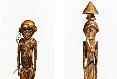 Kalkkalebassen met spatels,  Sentanimeergebied, Nieuw-Guinea